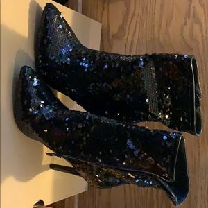Brand New black sexy sequin boots